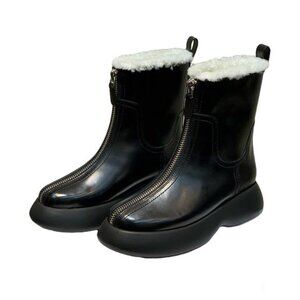 3.1 Phillip Lim Black Plush Ankle Boots
